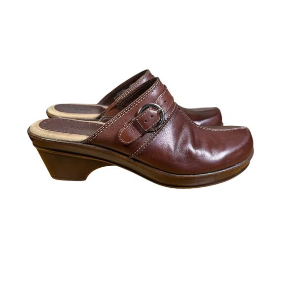 Bass Brown Leona Leather Mules Size 9 - Picture 1 of 6